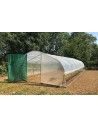 Serre Tonneau -  Largeur 5m - longueur 10.50 m - Surface 52.5 m² - Aérations latérales ouvertes -