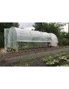 Serre Tonneau - modèle Jardinière - aérations latérales ouvertes - Longueur 6m - largeur 3m - surface 18m² - toujours 2 portes