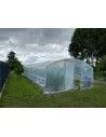 Serre de jardin potager de la marque Tonneau , pieds droits, surface 48m², longueur 12m.