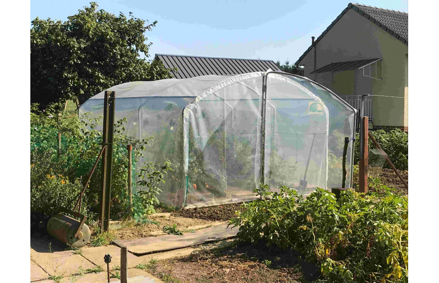 Serre Tunnel 7m - 10 Arceaux - Bâche PVC Transparent - Culture Légumes