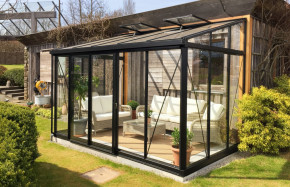 Serre en verre Arcadia Plus - Couleur de l'aluminium : noir