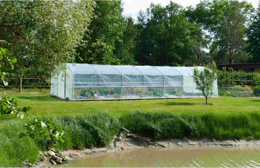 Serre tunnel de jardin 4m x 10.5m pieds droits|Serres Tonneau