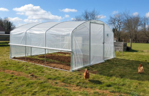 Serre tunnel de jardin 4m x 4.5m pieds droits|Serres Tonneau