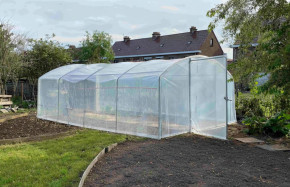 Serre tunnel de jardin 4m x 6m pieds droits |Serres Tonneau