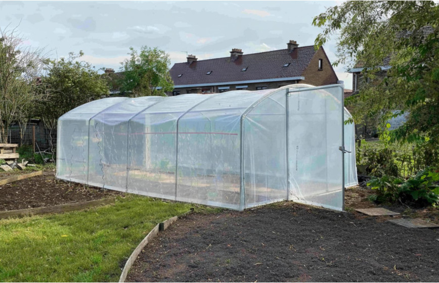 Serre tunnel de jardin 4m x 6m pieds droits |Serres Tonneau