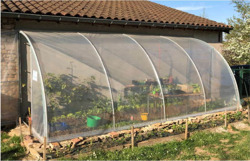 Serre adossée au mur 2m x 12m  surface 24m² | Serres Tonneau