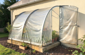 Serre adossée au mur 2m x 3m hauteur 2,25m | Serres Tonneau