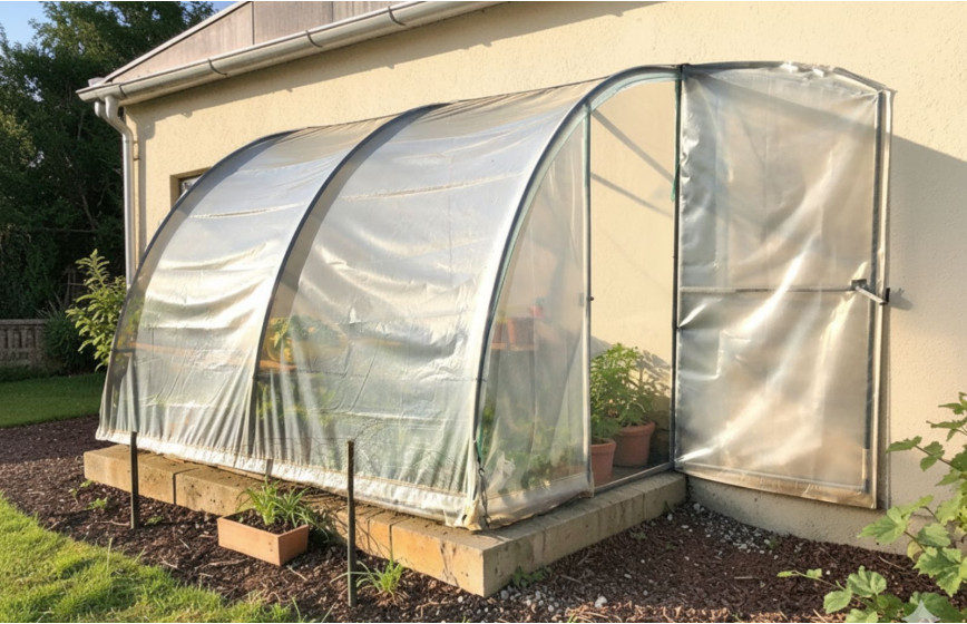 Serre adossée au mur 2m x 3m hauteur 2,25m | Serres Tonneau