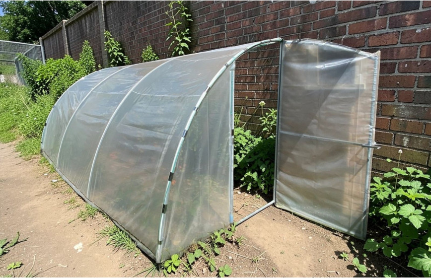 Serre adossée au mur 2m x 4,5m surface 9m² | Serres Tonneau