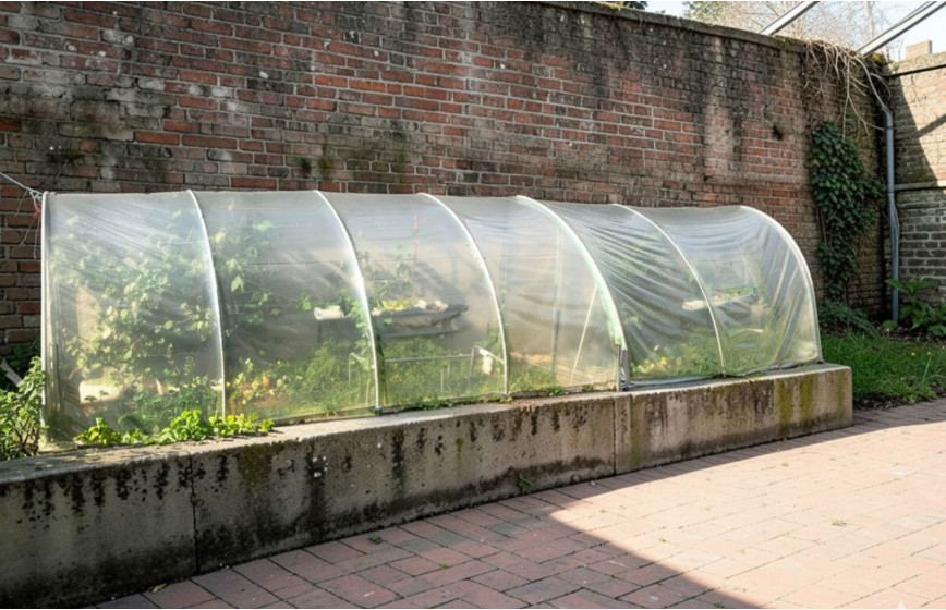 Serre adossée au mur 2m x 9m - surface 18m² | Serres Tonneau