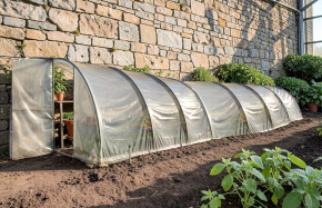 Serre adossée au mur 2m x 10.5m surface 21m² | Serres Tonneau