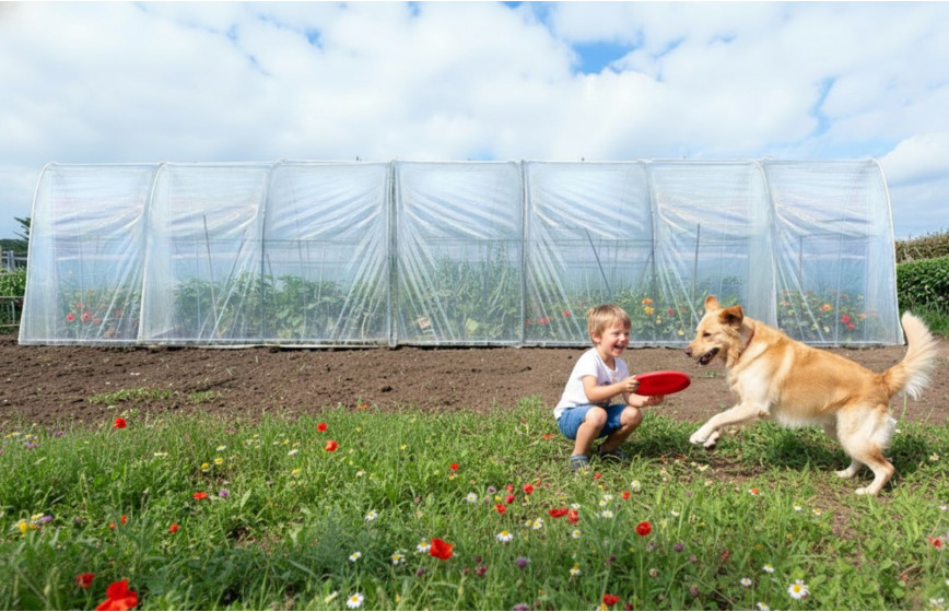 Serre tunnel avec bâche enterrée 3m x 10,5m | Serres Tonneau