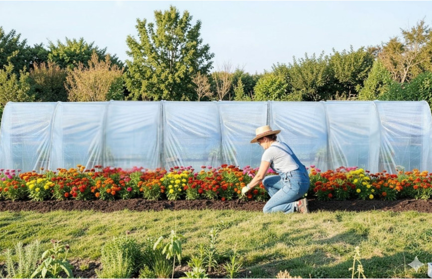 Serre tunnel avec bâche enterrée 3m x 12m | Serres Tonneau