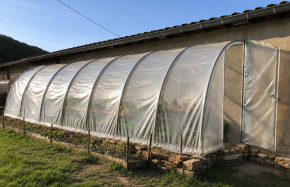 Serre adossée au mur 2m x 10.5m surface 21m² | Serres Tonneau