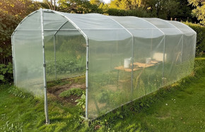 Serre tunnel 3m x 6m, pieds droits, 2 portes Serres Tonneau