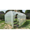 Serre Tonneau - Abri culture - pieds droits- bâche enterrée -  2 portes - 3m/3m
