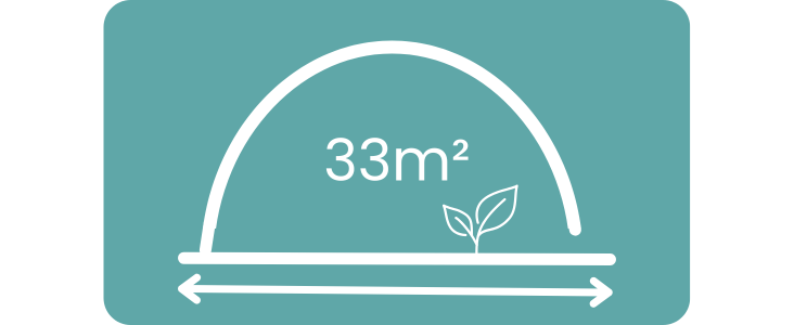 Serre tunnel de jardin 33m²