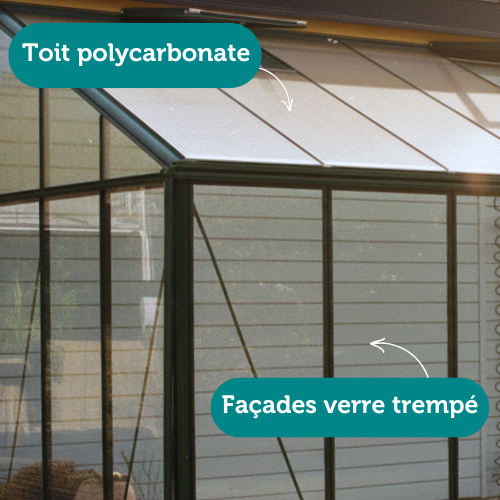 serre combinée verre et polycarbonate