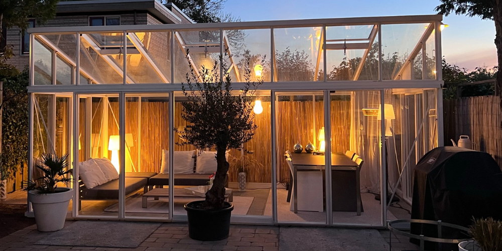 serre en verre salon