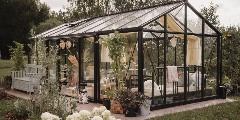 serre en verre pièce d'extérieur