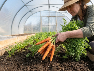 Carottes sous serre : semis, entretien et récolte